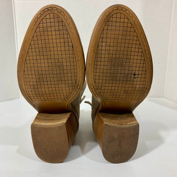 Steve Madden Suede Leather Ankle Boots, womens 7.5 stacked block heel bootie - Picture 9 of 14